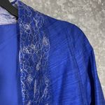 Embroidered Handmade Women's Blue Silk Bolero Jacket Photo 1