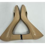 Tory Burch  Raleigh Patent Leather Pump Block Heel Nude Size 9M Photo 5