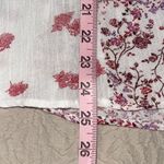 Mason & Belle  Caryn‎ Floral Tassel Tie Short Sleeve Blouse Red White Medium Photo 6