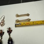 Dangle Drop Pierced Earrings Lot Of 3 Rhinestone Mix Some Bead Photo 6