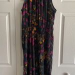 Peyton Jensen‎ Womens Large Black Floral Maxi Dress Sleeveless Smocked Waist Photo 0