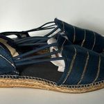 Toni Pons Blue and Gold Espadrilles with Braided Jute Sole Size 7 Photo 0