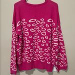 Andthewhy  Warm Long Sleeve Leopard Print Crewneck Sweater Medium Large Oversized Photo 1