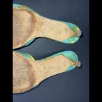 Kate Spade  Silk Metallic Floral Preppy Designer Classic Slip On Sandal Heels 8AA Photo 5