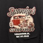 SheIn Black Spankys Speed Shop Oversized Graphic Tee Short Sleeve Shirt M Car Photo 2