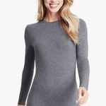 Cuddl Duds Women's Softwear with Stretch Long Sleeve Crew Neck shirt top gray L Photo 2