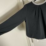 Lulumari long-sleeved beaded collar top in black Size small Women's Top Photo 3