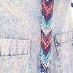 Miss Me  • Whitewash Denim Beaded Retro Vest Photo 1