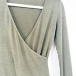 Aritzia  Wilfred Free Fall Hari‎ Alligator Green Faux Wrap Long Sleeve Bodysuit S Photo 2