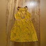 Anthropologie Maeve Golden Yellow Embroidered Dress Photo 3