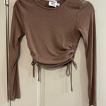 Princess Polly  Cocoa Ruched Long Sleeve Top Photo 0