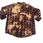 Vintage Hand Dyed Oversized Bleached Grunge Flannel Size OS Photo 2