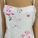 Likely  Women's US 8 White Floral Sequin Reese Dress Mini Bodycon Sleeveless Photo 4