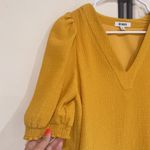 BB Dakota Women's Fields of Gold Textured Stripe Gauze Yellow Shift Dress Size S Photo 6