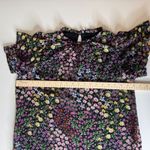 1. State  Womens Floral Blouse Sz Large‎ Ruffle Mock Neck Flutter Sleeve Casual Photo 9