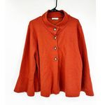 Bryn Walker Orange Button Front Bell Sleeve Collarless Bamboo Jacket Size Small Photo 0