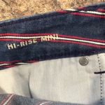 American Eagle  Red Stripe High Rise‎ Denim Mini Skirt Size 4 Photo 6