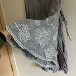 Boutique  Gray / Dusty Blue Long Sleeve Floral Embroidered Romper Size Large Photo 7