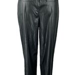 Who What Wear Black Faux Leather Belted High Rise Straight Paperbag Pants Size 2 Photo 2