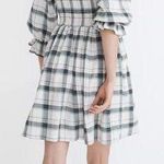 Madewell NEW  Lucie Elbow-Sleeve Smocked Mini Dress in Lebaum Plaid, XXL‎ Photo 1