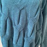 J. Jill Size M Chenille Teal Peacock Chunky Cable Knit Sweater Pullover Knit Top Green Size M Photo 3