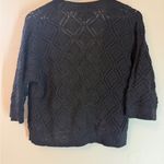 Alfani Women's Black Open Stitched Cropped Cardigan Open Front Crochet Medium Photo 5