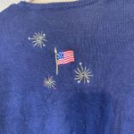 Croft & Barrow  Cardigan Sweater Fireworks Flags Embroidered 4th of July USA XL Photo 5