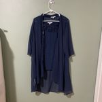 Oleg Cassini  Tank and Kimono Set Navy size‎ 16w Photo 3