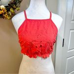 Free People NWT INTIMATELY June T-Back Halter Eyelet Bralette in Coral Sz M Photo 8