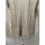 prAna  Womens Cable Knit Tassel Sweater M Long Sleeve Gray‎ Boho Casual B11 Photo 1