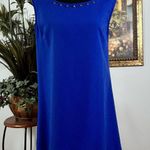 Blu Pepper Dress Womens M Sleeveless Pyramids Studs Royal Blue Open Back Y2K Photo 0