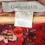 Garnet Hill 100% Merino Wool Floral Button Cardigan – Red & Mustard (Women’s M) Photo 1