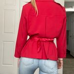 Larry Levine Red Trench Style Coat Photo 6