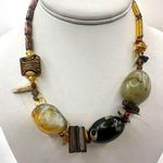 Carnelian tigers eye beaded vintage necklace Photo 12