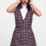 ZARA | TWEED BUTTON FRONT TEXTURED WEAVE MINI DOUBLE BREASTED VEST DRESS SMALL Photo 0
