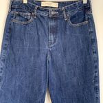 Abercrombie & Fitch High Rise Tapered Jean in Dark Acid Wash Photo 2