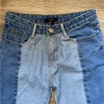 Forever 21  Two Tone Patchwork Raw Hem Jeans Size Medium Photo 6