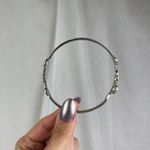 Boutique Dainty Silver Tone LOVE Cursive Bangle Bracelet Minimalist Romantic Boho NWOT Photo 6