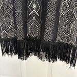 Maurice's Maurice’s Black Mesh Embroidered Fringe‎ Top Size Medium Photo 5