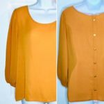 brenda's Brenda’s Button Back Blouse Mustard Yellow S Photo 1