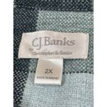 cj banks C.J. Banks 2X Zip Up Plaid Vest Blue Green Checkered Collared Layering Photo 3