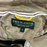 Free Planet  Beige Black Pullover Lightweight Hoodie Long Sleeve Henley Size S Photo 4