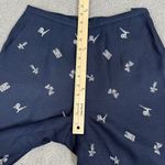 Talbots Irish Linen Paris Embroidered Trouser Pants Blue 6 Eiffel Tower Photo 11