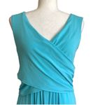 Lands' End Blue Turquoise Sleeveless Twist Front Stretch Summer Dress Small Photo 2