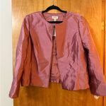 Talbots  Silk Shantung Jacket Blazer Elegant Party Dusty Rose NWT Open Front 20 Photo 5