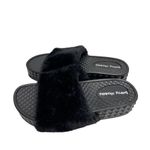 Dirty Laundry  Slide Shoes Size 9 Black Open Toe Sonny Fur Sandals Photo 1
