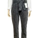 Sézane  Austin Belted Paperbag Pants, Washed Black, FR48/US16 Photo 3