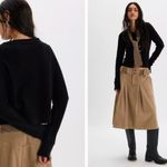 Free People NWT  Nocturnal Solid Cashmere Wool Cardigan Button Down Black XS $128 Photo 3