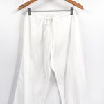 Vintage Cotton High Waisted White Wide Leg Cropped Capri Summer Pants Photo 2