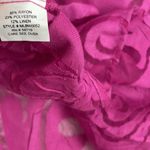 Elementz  sheer floral pink linen blend button down top. Size XL Photo 9